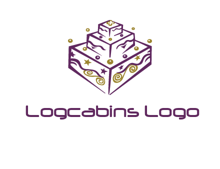 3 level 3d cake logo