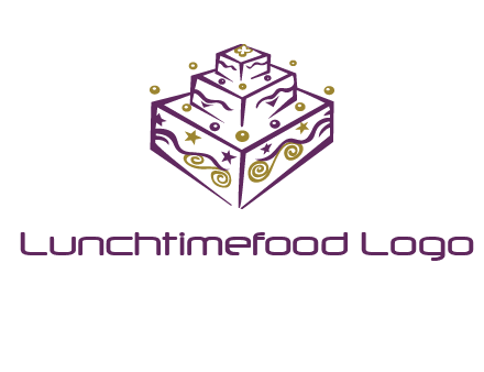 3 level 3d cake logo