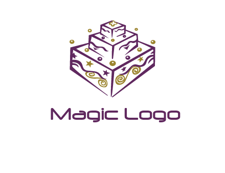 3 level 3d cake logo
