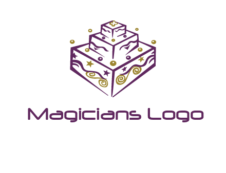 3 level 3d cake logo