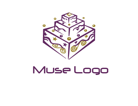 3 level 3d cake logo