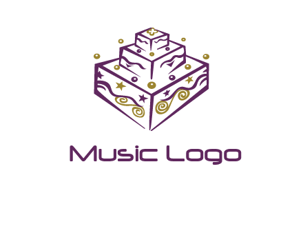 3 level 3d cake logo