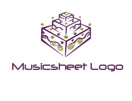 3 level 3d cake logo