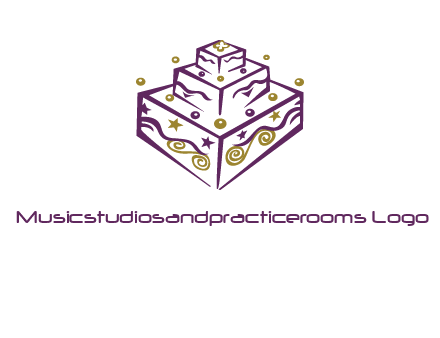 3 level 3d cake logo