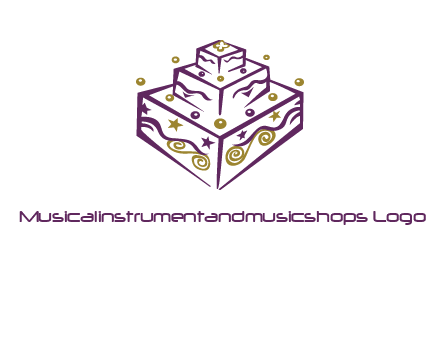 3 level 3d cake logo