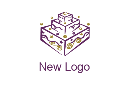 3 level 3d cake logo