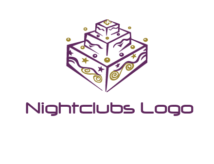 3 level 3d cake logo