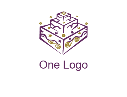 3 level 3d cake logo
