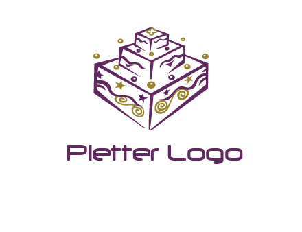3 level 3d cake logo