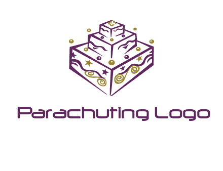 3 level 3d cake logo