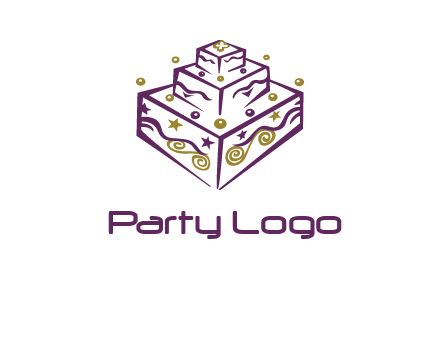 3 level 3d cake logo