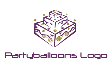 3 level 3d cake logo