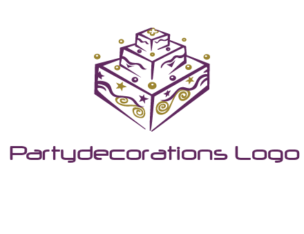 3 level 3d cake logo