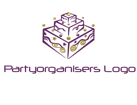3 level 3d cake logo