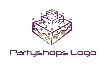 3 level 3d cake logo