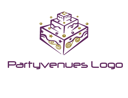 3 level 3d cake logo