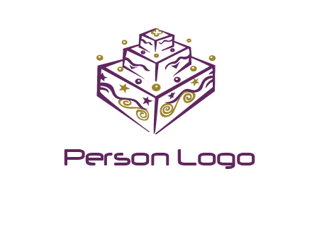3 level 3d cake logo