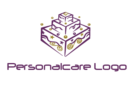 3 level 3d cake logo