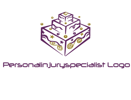3 level 3d cake logo