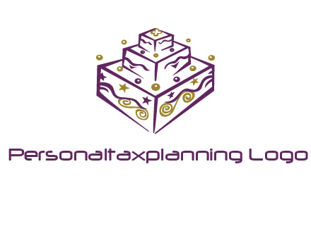 3 level 3d cake logo