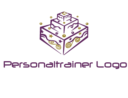 3 level 3d cake logo
