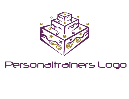 3 level 3d cake logo