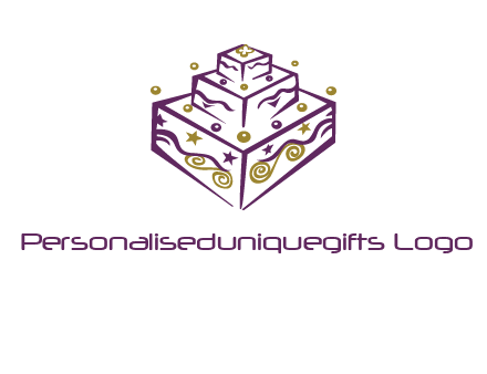 3 level 3d cake logo