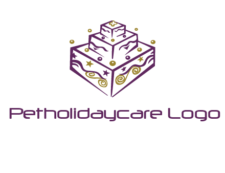3 level 3d cake logo