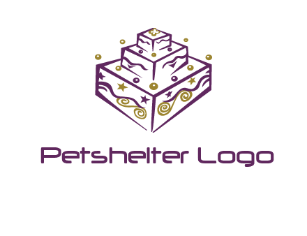 3 level 3d cake logo