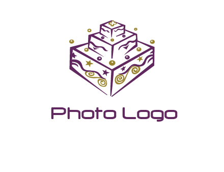 3 level 3d cake logo