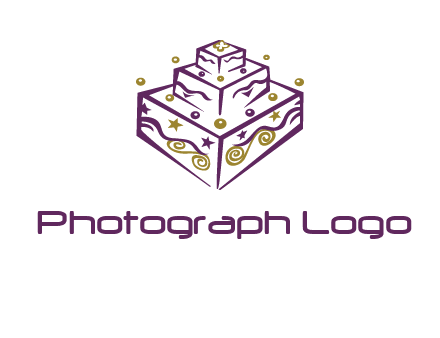 3 level 3d cake logo