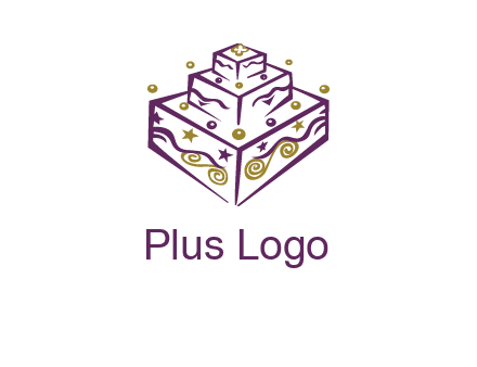 3 level 3d cake logo