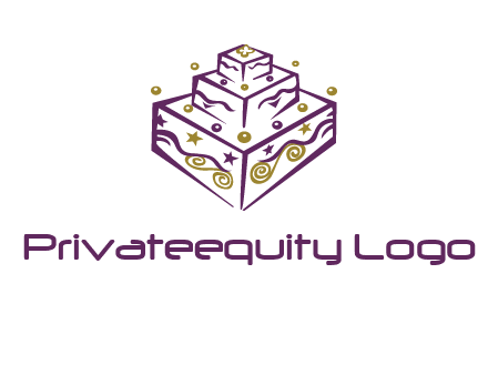3 level 3d cake logo