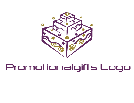 3 level 3d cake logo