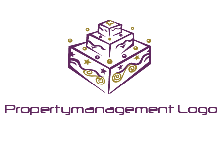 3 level 3d cake logo