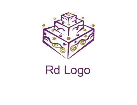 3 level 3d cake logo