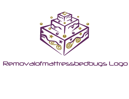 3 level 3d cake logo
