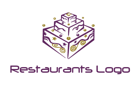 3 level 3d cake logo