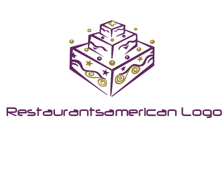 3 level 3d cake logo