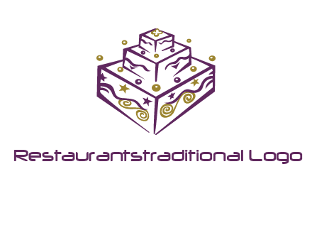 3 level 3d cake logo