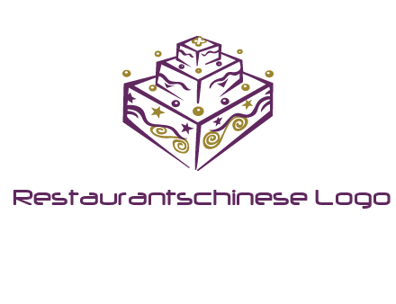 3 level 3d cake logo