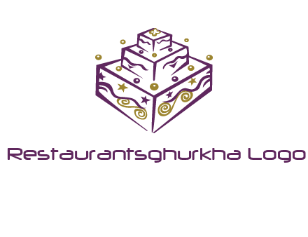 3 level 3d cake logo