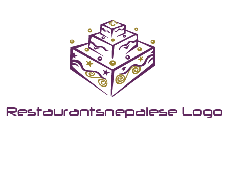 3 level 3d cake logo