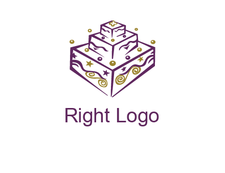 3 level 3d cake logo