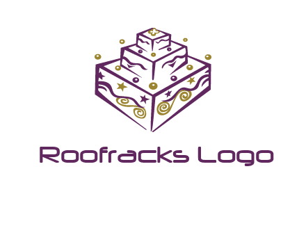 3 level 3d cake logo