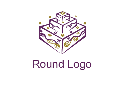 3 level 3d cake logo