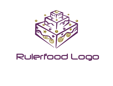3 level 3d cake logo