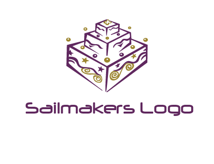 3 level 3d cake logo