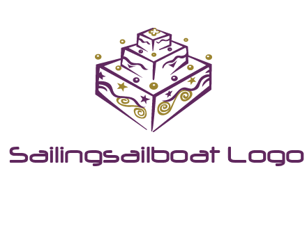 3 level 3d cake logo