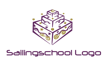 3 level 3d cake logo